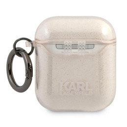 Karl Lagerfeld blizgučių kuprinė „Choupette“ AirPods 1/ 2 ausinėms – auksinė