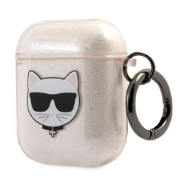 Karl Lagerfeld blizgučių kuprinė „Choupette“ AirPods 1/ 2 ausinėms – auksinė