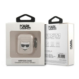 Karl Lagerfeld blizgučių kuprinė „Choupette“ AirPods 1/ 2 ausinėms – auksinė