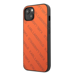 Karl Lagerfeld perforuotas iPhone 13 / 14 / 15 dėklas 6.1" – oranžinis