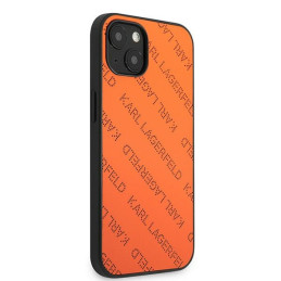 Karl Lagerfeld perforuotas iPhone 13 / 14 / 15 dėklas 6.1" – oranžinis