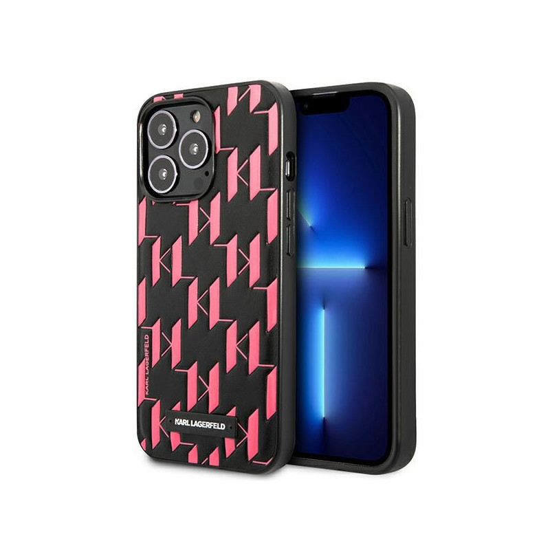 Karl Lagerfeld monogramos plaketės iPhone 13 Pro Max 6.7" dėklas – rožinis