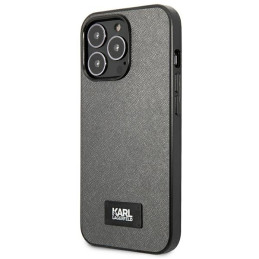 Karl Lagerfeld Saffiano dėklas iPhone 13 Pro Max 6.7" telefonui – sidabrinis