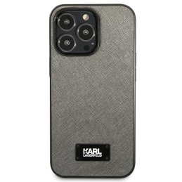 Karl Lagerfeld Saffiano dėklas iPhone 13 Pro Max 6.7" telefonui – sidabrinis