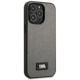 Karl Lagerfeld Saffiano dėklas iPhone 13 Pro Max 6.7" telefonui – sidabrinis