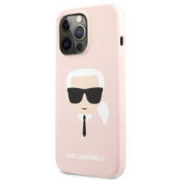 „Karl Lagerfeld“ silikoninis „Karl& 39 s Head“ dėklas, skirtas „iPhone 13 Pro Max 6.7“ – šviesiai rožinis
