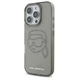 „Karl Lagerfeld IML“ „Rhinestones Karl Head“ dėklas, skirtas „iPhone 16 Pro Max 6.9“ – juodas