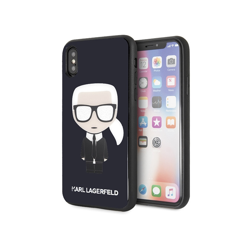 Karl Lagerfeld Iconic Karl Glitter iPhone X/ XS dėklas – juodas