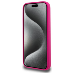 „Karl Lagerfeld“ silikoninis „MagSafe“ dėklas su „Karl Head Print“, skirtas „iPhone 15 Pro 6.1“ – fuksijos spalvos