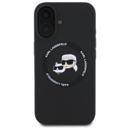 „Karl Lagerfeld“ silikoninis „Karl&Choupette Heads“ „MagSafe“ dėklas, skirtas „iPhone 16 6.1“ – juodas