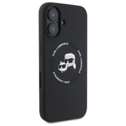 „Karl Lagerfeld“ silikoninis „Karl&Choupette Heads“ „MagSafe“ dėklas, skirtas „iPhone 16 6.1“ – juodas