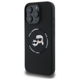 „Karl Lagerfeld“ silikoninis „Karl&Choupette Heads“ „MagSafe“ dėklas, skirtas „iPhone 16 Pro Max 6.9“ – juodas