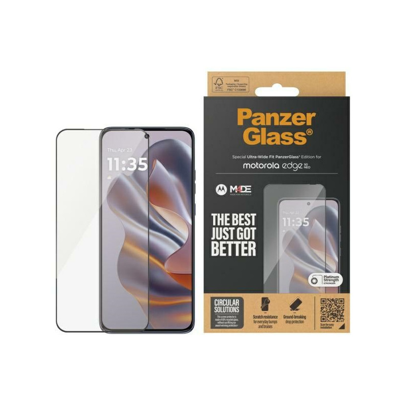 „PanzerGlass“ itin plataus tvirtinimo grūdintas stiklas, skirtas „Motorola Edge 50 Neo“