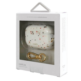 UNIQ Coehl Terrazzo dėklas, skirtas „AirPods Pro“ ausinėms – baltas
