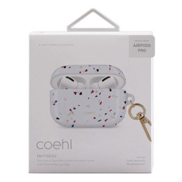 UNIQ Coehl Terrazzo dėklas, skirtas „AirPods Pro“ ausinėms – baltas