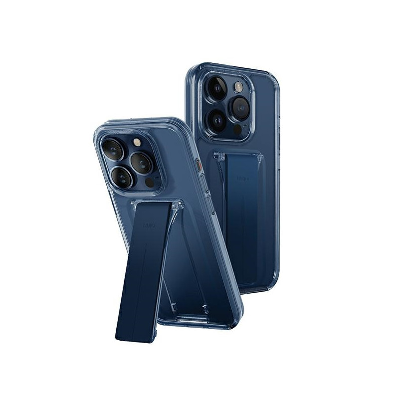 UNIQ „Heldro Mount“ dėklas, skirtas „iPhone 15 Pro 6.1“ su stovu – mėlynas