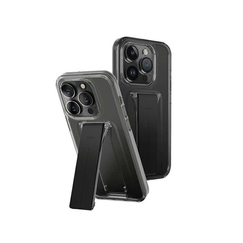 UNIQ „Heldro Mount“ dėklas, skirtas „iPhone 15 Pro Max 6.7“ su stovu – dūminis