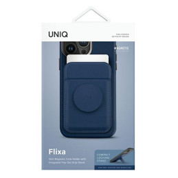 UNIQ Flixa MagSafe magnetinė piniginė su stovu – tamsiai mėlyna