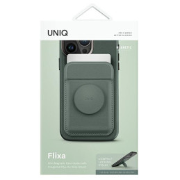 UNIQ Flixa MagSafe magnetinė piniginė su stovu – žalia