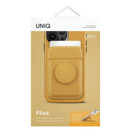UNIQ Flixa MagSafe magnetinė piniginė su stovu – geltona
