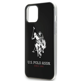 „US Polo“ blizgus didelio logotipo dėklas, skirtas „iPhone 12 / 12 Pro 6.1“ – juodas