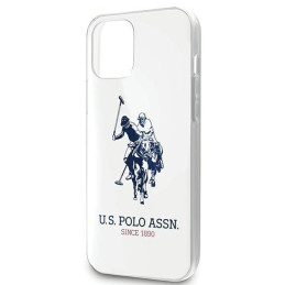„US Polo“ blizgus didelio logotipo dėklas, skirtas „iPhone 12 / 12 Pro 6.1“ – baltas