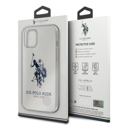 „US Polo“ blizgus didelio logotipo dėklas, skirtas „iPhone 12 / 12 Pro 6.1“ – baltas