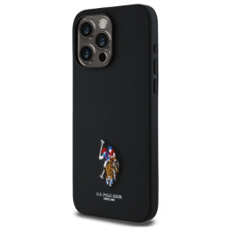 „US Polo“ siuvinėtas DH spalvotas dėklas, skirtas „iPhone 15 Pro Max 6.7“ – juodas