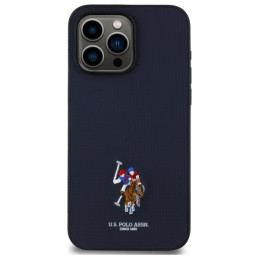 „US Polo“ siuvinėtas DH spalvos iPhone 15 Pro Max 6.7" dėklas – tamsiai mėlynas