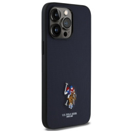 „US Polo“ siuvinėtas DH spalvos iPhone 15 Pro Max 6.7" dėklas – tamsiai mėlynas