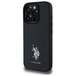 JAV polo odinis siuvinėtas DH spalvotas dėklas iPhone 15 Pro Max 6.7" – juodas