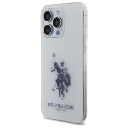 „US Polo“ blizgus didelis logotipas „iPhone 15 Pro Max 6.7“ dėklas – baltas