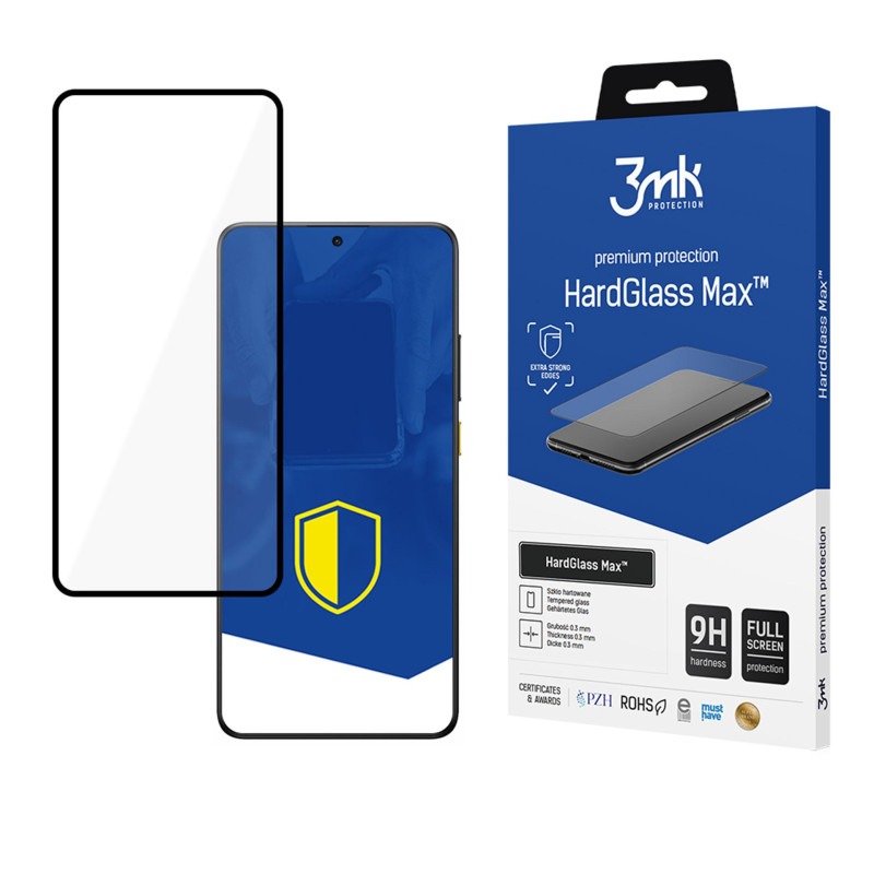 Grūdintas stiklas 3mk HardGlass Max Black, skirtas Xiaomi Poco X7 Pro