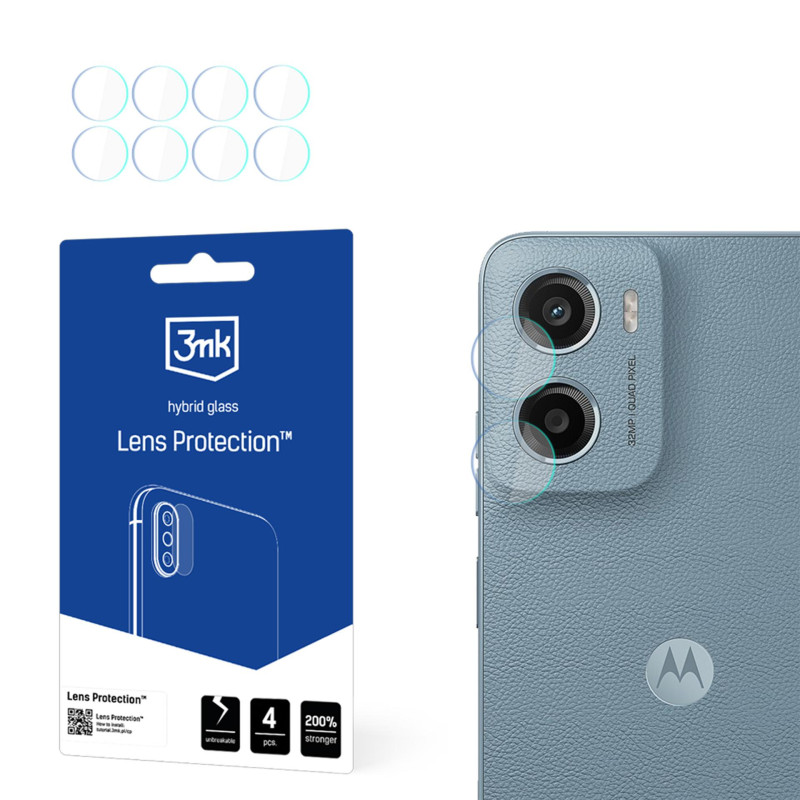 Hibridinis stiklas kameros objektyvui, 3mk, skirtas „Motorola Moto E15“ objektyvo apsaugai