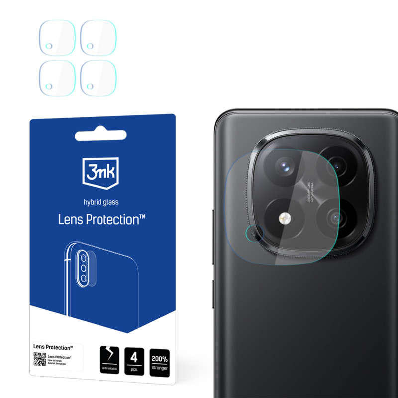 Hibridinis stiklas kameros objektyvui, 3mk objektyvo apsaugai, skirtas „Xiaomi Redmi Note 14 Pro+“