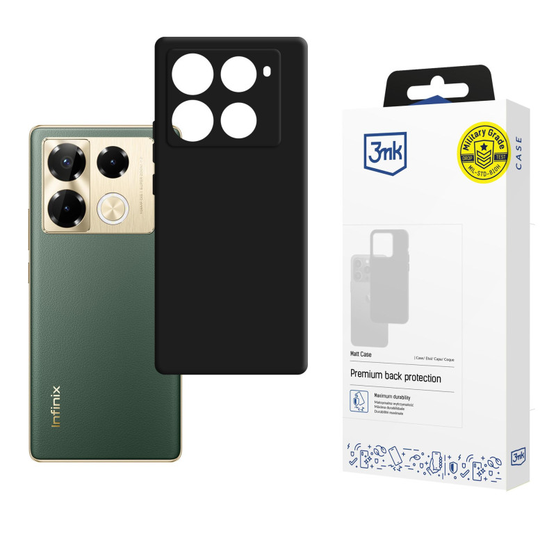 3mk matinis dėklas, skirtas „Infinix Note 40 Pro“ – juodas