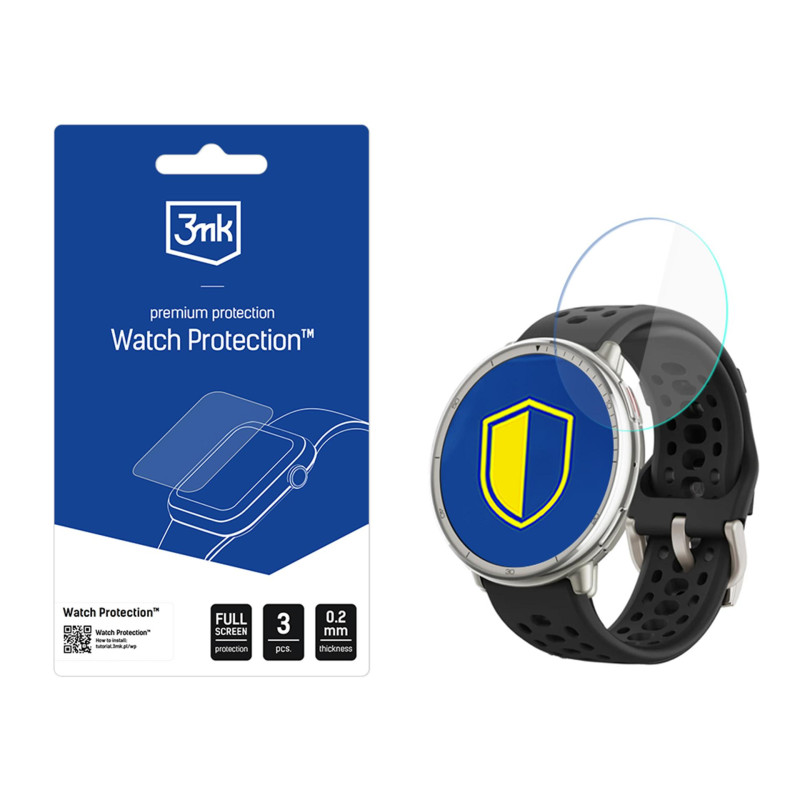 3mk laikrodžio apsaugos ARC išmaniojo laikrodžio ekrano apsauginė plėvelė, skirta „Amazfit Active 2“
