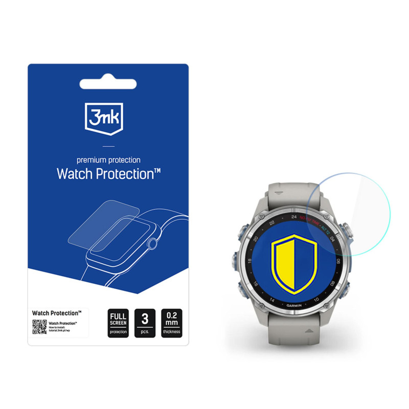 Išmaniojo laikrodžio ekrano apsauga 3mk laikrodžio apsauga „FlexibleGlass“, skirta „Garmin Descent Mk3 / Mk3i“ (43 mm)