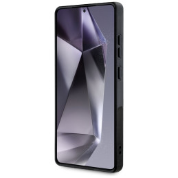 „Guess 4G“ blizgučiais dengtas „MagSafe“ dėklas, skirtas „Samsung Galaxy S25 Ultra“, juodas