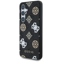 „Guess 4G“ spausdinto spalvoto bijūnų rašto „MagSafe“ dėklas, skirtas „Samsung Galaxy S25“, juodas