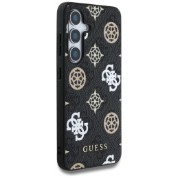 „Guess 4G“ spausdinto spalvoto bijūnų rašto „MagSafe“ dėklas, skirtas „Samsung Galaxy S25“, juodas