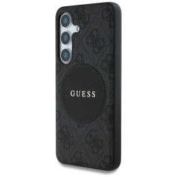 „Guess 4G Round Patch Classic Logo MagSafe“ dėklas, skirtas „Samsung Galaxy S25“, juodas