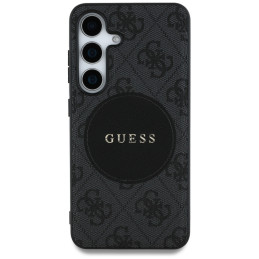 „Guess 4G Round Patch Classic Logo MagSafe“ dėklas, skirtas „Samsung Galaxy S25“, juodas