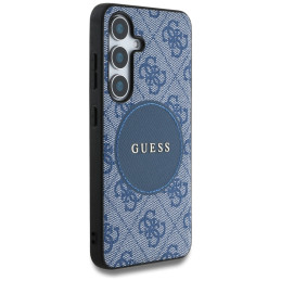 „Guess 4G Round Patch Classic Logo MagSafe“ dėklas, skirtas „Samsung Galaxy S25“, mėlynas
