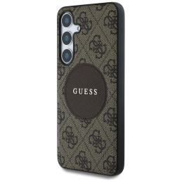 „Guess 4G Round Patch Classic Logo MagSafe“ dėklas, skirtas „Samsung Galaxy S25 Plus“, rudas