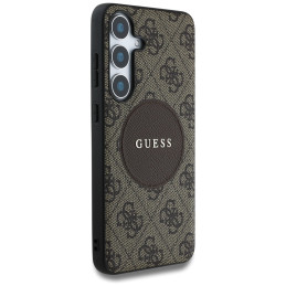 „Guess 4G Round Patch Classic Logo MagSafe“ dėklas, skirtas „Samsung Galaxy S25 Plus“, rudas