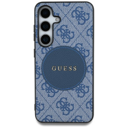 „Guess 4G Round Patch Classic Logo MagSafe“ dėklas, skirtas „Samsung Galaxy S25 Plus“, mėlynas