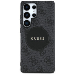 „Guess 4G Round Patch Classic Logo MagSafe“ dėklas, skirtas „Samsung Galaxy S25 Ultra“, juodas