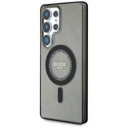 „Guess“ klasikinio logotipo „MagSafe“ dėklas „Samsung Galaxy S25 Ultra“ – juodas