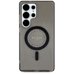 „Guess“ klasikinio logotipo „MagSafe“ dėklas „Samsung Galaxy S25 Ultra“ – juodas
